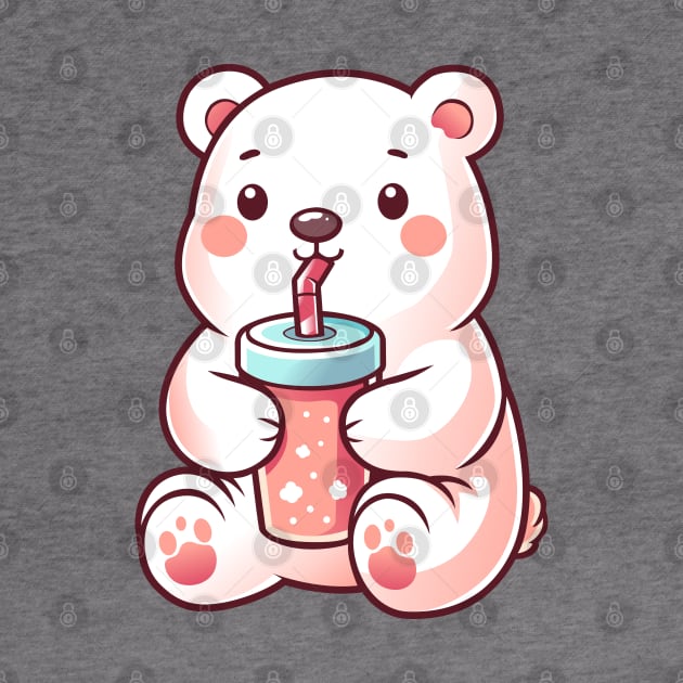 Cute Polar Bear with Softdrink by Arief Uchiha